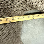 Venus Sweater Womens 1X Beige Crochet Knit Lace Up Accent Boho Chic Costal Cozy Photo 4