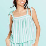 Stoney Clover Lane Stoney Clover Linen Blend Striped Tie Straps Beachy Tank Top NWT‎ Size L Photo 0