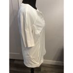 Athleta  Large L Short Sleeve 1/4 zip White Shirt Pacifica II Tee Photo 4