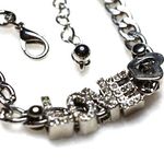 Source Unknown Party Glam "LOVE" Rhinestone Silver Tone Link Chain 6" Bridal Cottage Bracelet Photo 2