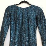 Dress the Population  Lola Sequin Scoop Back Long Sleeve Mini Dress Photo 4