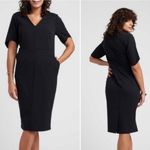 Universal Standard Moira V Neck Twill Dress Black Size 2XS (US 6-8) NEW Photo 1