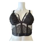 Victoria's Secret  Size Large Very Sexy Black Lace Corset Bustier strappy Bra Photo 1