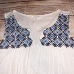 Beach Lunch Lounge white and Blue embroidered cotton sleeveless tank top Size S Photo 4