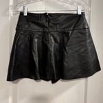 WETHEWEARWHAT Black Faux Leather Buckle Pleated Mini Skirt Size 6 Photo 1