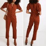 Madewell NEW ‎ Corduroy Puff-Sleeve Button-Front Jumpsuit, 00P Photo 1