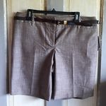 AB Studio NWT  Brown Belted Bermuda Shorts Photo 0