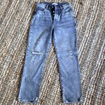 Betro Simone  Mom Fit Button Fly HighRise Distressed Straight Leg Jeans Photo 5