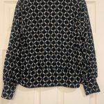 Adrienne Vittadini  Black Chain Link Long Sleeve Turtleneck Large Blouse.    2375 Photo 9