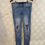 Nordstrom SP Black Label Ripped Knee Low Rise Skinny‎ Jeans Size 28 Blue Photo 9