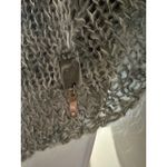 GAUDÌ Gray Open Knit Shawl Collar Cardigan Sweater Black Marled Knit Size S Photo 3