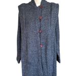 Vintage Sakowitz 70s 80s Gray Long Button Sweater Cardigan Coat Hig Sz L READ Size L Photo 11
