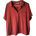 Orvis  Womens XL Salmon Coral Short Sleeve Collared Polo Preppy Soft Polo Shirt Photo 0