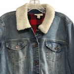 Style & Co  Women's Sherpa Lined Collar Denim Jacket Blue Size L Casual Photo 12