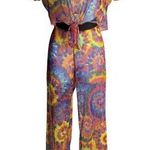 Love Crochet Knit Tie Dye Set M Rainbow Crop Top Elastic Waist Festival Cover Up Orange Size M Photo 0