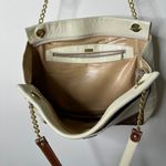 Vintage BALLY Large Ivory/Brown Leather Shoulder Bag Photo 8