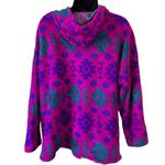 Vintage 90s Tribal Fuchsia Fleece Hoodie Pullover Sweater Purple Size L Photo 10