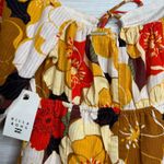 Billabong  mini dress floral cotton puff sleeves Photo 4