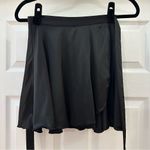 Commense Satin Wrap Tie Mini Skirt Black sz Small Photo 3