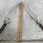 White Studded Hobo Bag with Gold Accents Photo 8