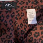 $295 New APC 38 4/6 Skirt Midi Adena A.P.C. Leopard Print Maroon Flare Animal Red Photo 3