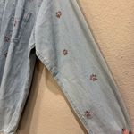 Hand Painted Dog Denim Long Sleeve Shirt Wearable Art Coco Chihuahua Jengers L Blue Size XL Photo 2