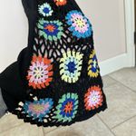 Elan  Pant Women’s Med Boho Knit Crochet Flare Swim Cover Up Resort Wear Black Photo 3