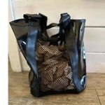 No Boundaries  NB211129 Black Leather Mesh Beach Tote Bag Photo 0