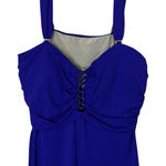 Swimsuits For All Women's Plus Size 26 Blue Tankini Top Adjustable Straps Photo 0