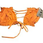 Toast Swim X Free People Signature Ruffled Bandeau Bikini Top Nectarine Medium Orange Photo 0