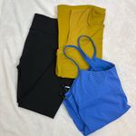 Nike Lot Women’s Black Leggings and Blue & Yellow Tank Set Size Small Photo 0