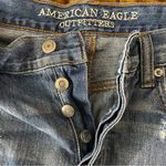American Eagle  Two Tone vintage Hi Rise Ripped Festival Cutoffs Jean shorts & Photo 7