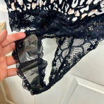 Free People  Women's Bare It All Black Animal Print Bodysuit Size L Lace NEW Photo 10