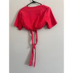 ZARA  Red Linen Blend Wrap Crop Top Size Small Photo 3