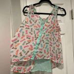 Candie's Sheer Neon Sunglasses Print Flowy Button Tank Top Beach Travel Size S Photo 5