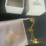 Vivienne Westwood *NEW*  Gold Necklace Planet Pendant and Chain with Box & Bag Photo 6