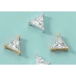 Triangle Stud Necklace Charm | Yellow Gold Plated Sterling Silver Gold Photo 1
