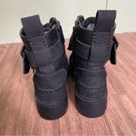 UGG  Noe Combat Moto Leather Black Lug Sole‎ Buckle Boot Women Sz 8 Military Cop Photo 7