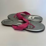 Lands' End Women’s Sandals Size 8B Silver Pink Polka Dot Thong Flip Flop Photo 6