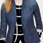 J.Crew Indigo Dot Schoolboy Blazer Navy Blue Polka Dot Size 4 Photo 0