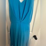 Amanda Uprichard  blue 100% silk halter minidress size small Photo 2
