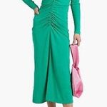 Rebecca Vallance Edie Ruched Long Sleeve Matte Jersey Cut Out Midi Dress Size 4 Photo 0