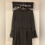 Shani Collection Ruffle Asymmetrical Long Sleeve Midi Dress Hanky Hem Black Med Size 8 Photo 6