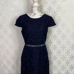 Sam Edelman  Navy‎ Lace Cap Sleeve Sheath Dress Cutout Waist Photo 9