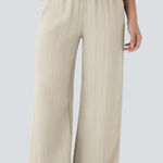 Halara NWT  High Waisted Drawstring Wide Leg Pants Khaki Tan 2XL Photo 0