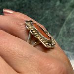 VTG Navajo Coral Sterling Silver Ring Large Rustic Size 6.5 Photo 5