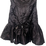 Vintage 80s Steppin Out Strapless Black Cocktail Dress Bow Rhinestone 3 Satin Size undefined Photo 11