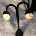 Monet Vintage  Cream & Gold Earrings Photo 0