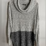 THML  gray relaxed fit color-block two tones cozy cowl neck sweater Photo 0