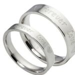 “Forever Love” Engraved Ring Set Silver Photo 3